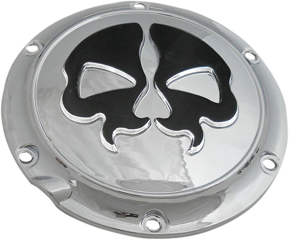 78044 - Drag Specialties Split Skull Derby Cover For Harley Davidson XL 1200 C 2004-2020 - Black/Chrome