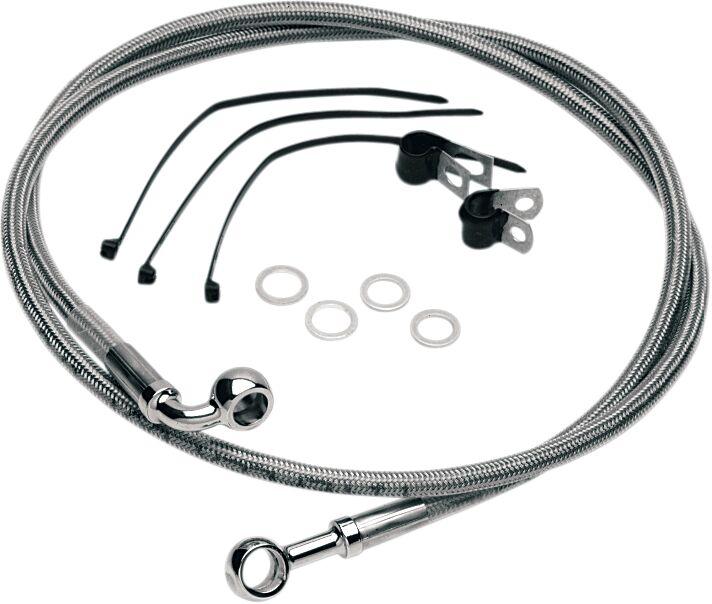 640115 - Drag Specialties Stainless Steel Brake Hose Kit For Harley Davidson FLST 1340 1987-1990 Front