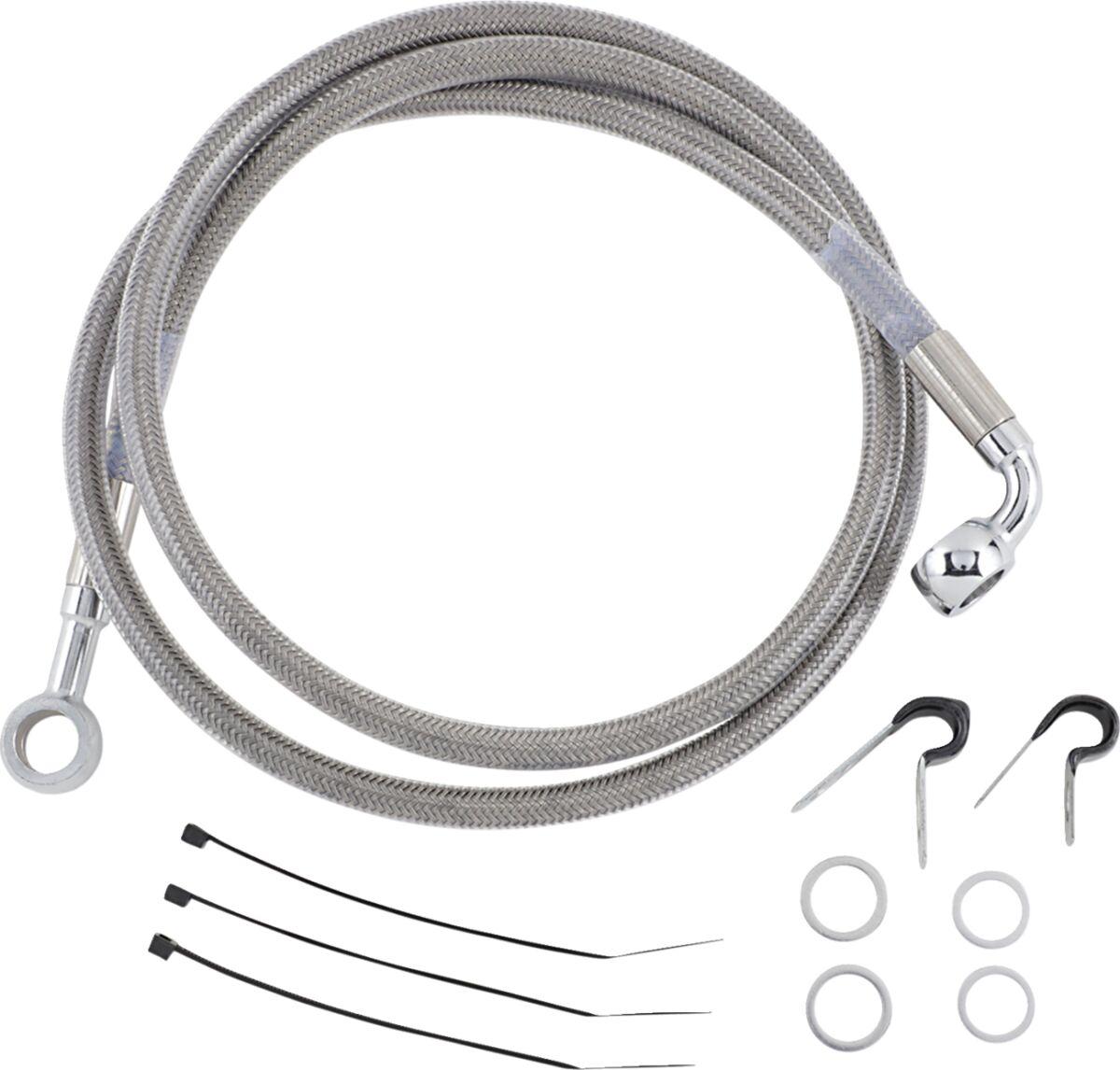 640214 - Drag Specialties Stainless Steel Brake Hose Kit For Harley Davidson FLSTC1340 1988-1999 Front