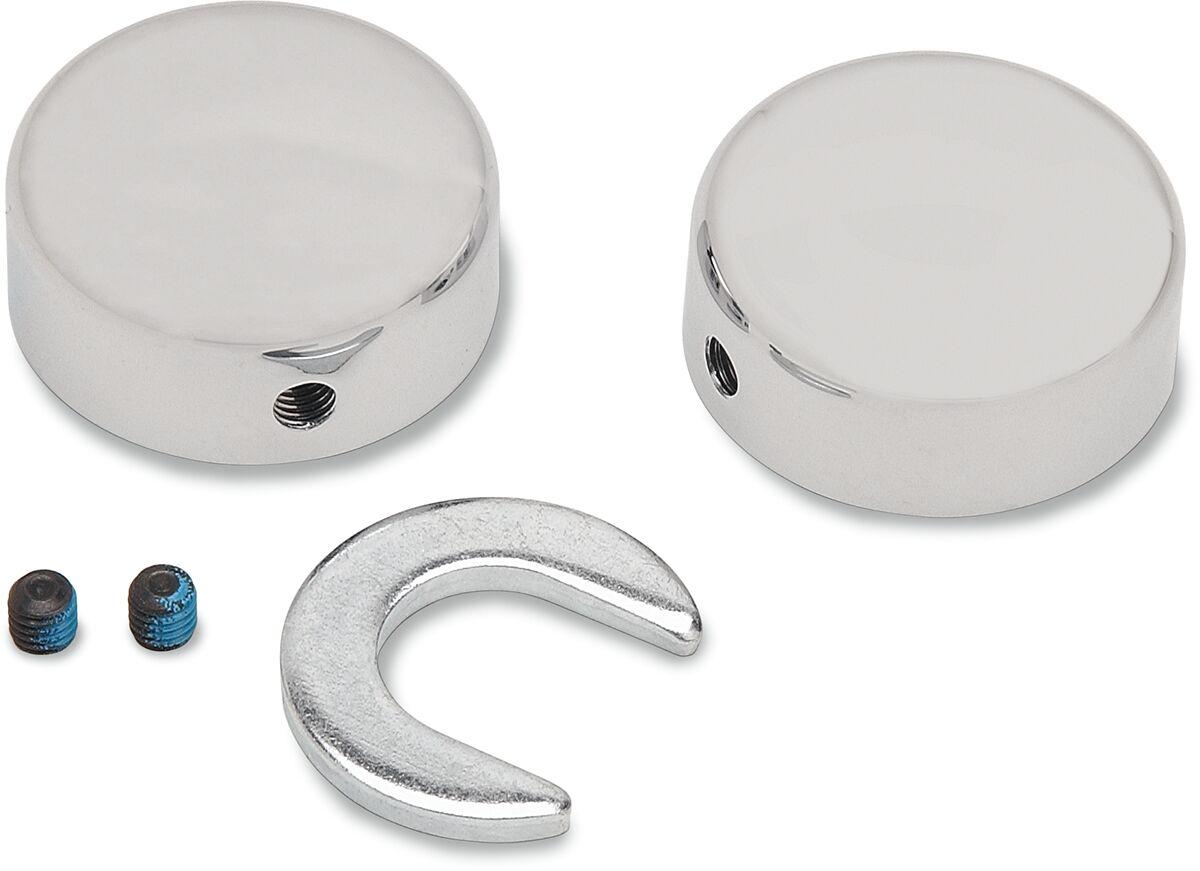 16-0206 - Drag Specialties Swingarm Pivot Bolt Covers For Harley Davidson FLST 1340 1987-1990 - Chrome