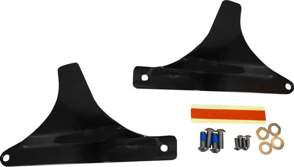 X08-0004GB - Drag Specialties Sissy Bar Side Plates For Harley Davidson FLSTF 1450 2000-2003 - Black