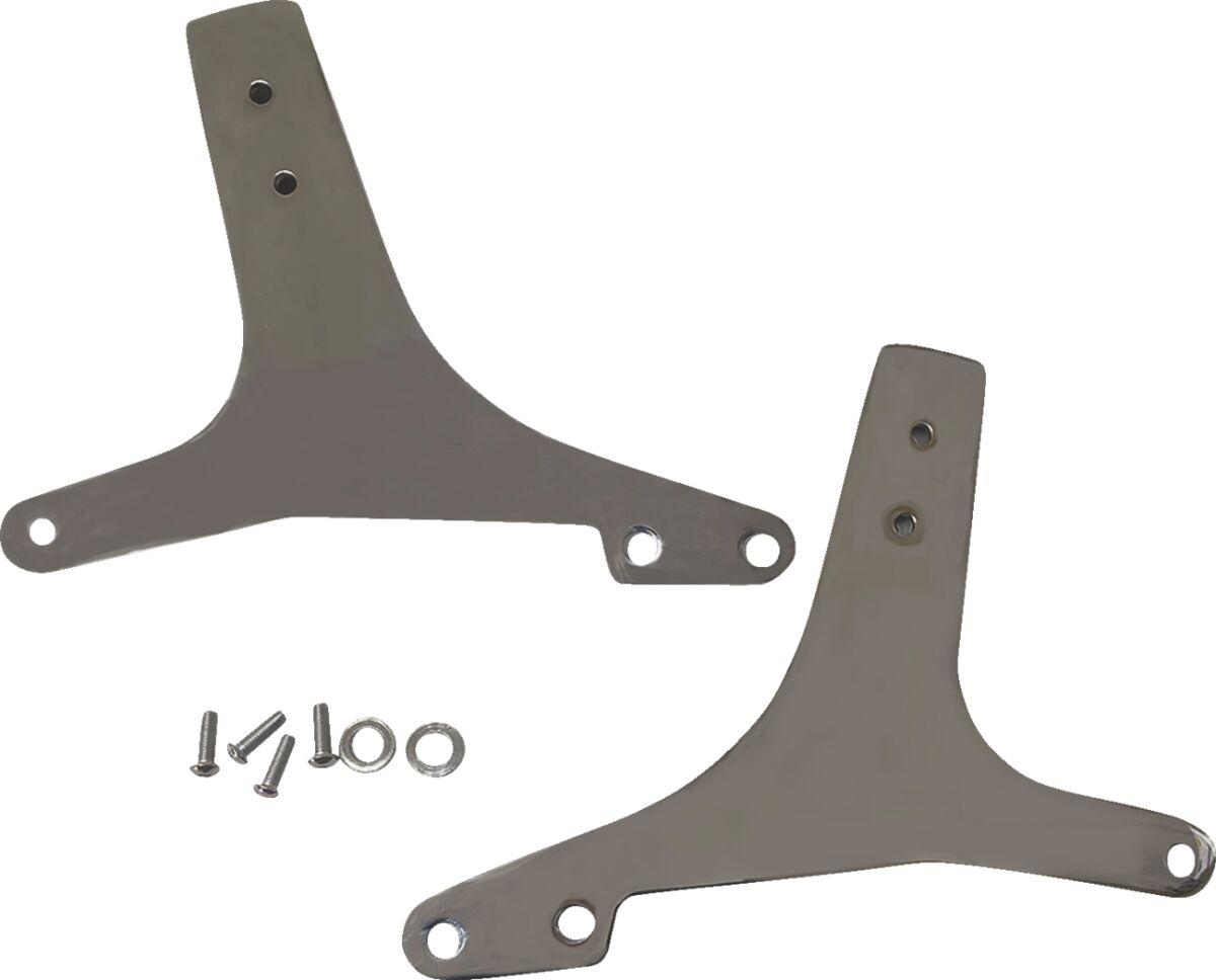 X08-0009C - Drag Specialties Sissy Bar Side Plates For Harley Davidson FXR1340 1993-1994 - Chrome