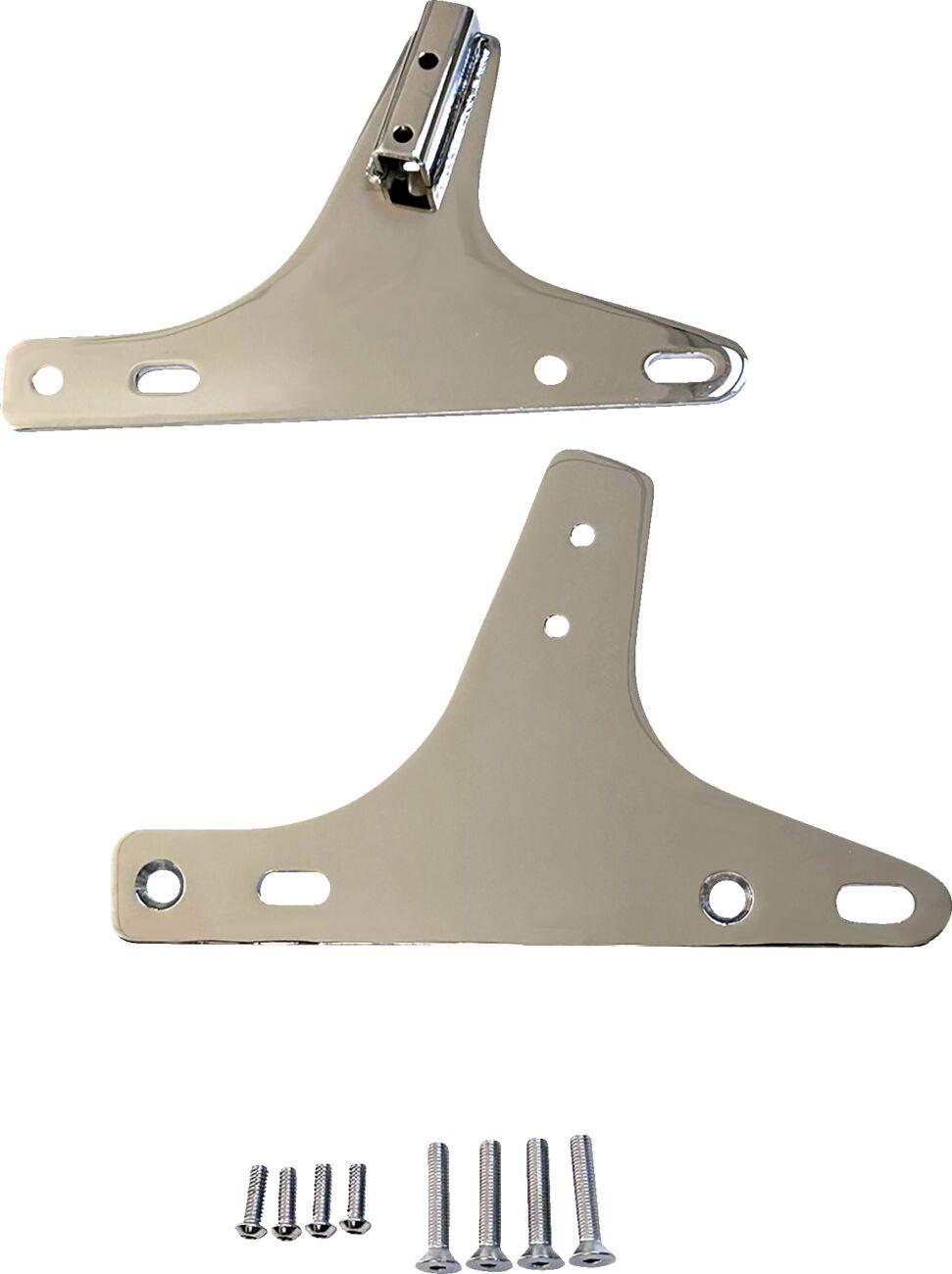 X08-0011C - Drag Specialties Sissy Bar Side Plates For Harley Davidson FLH 1200 1980 - Chrome
