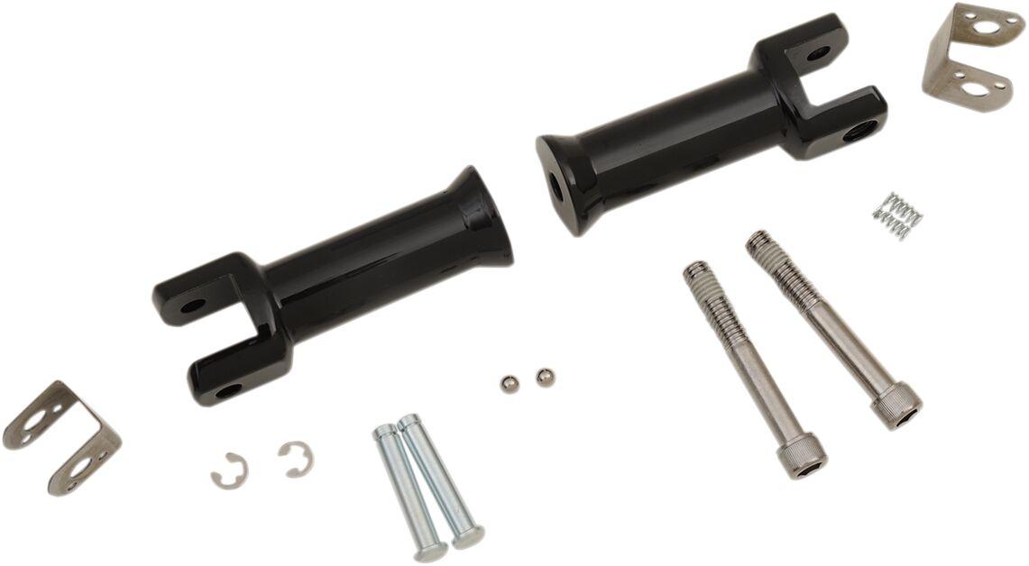 P17-0428GB - Drag Specialties Passenger Foot Peg Mount Kit For Harley Davidson FLDE 1750 2018-2020 - Black