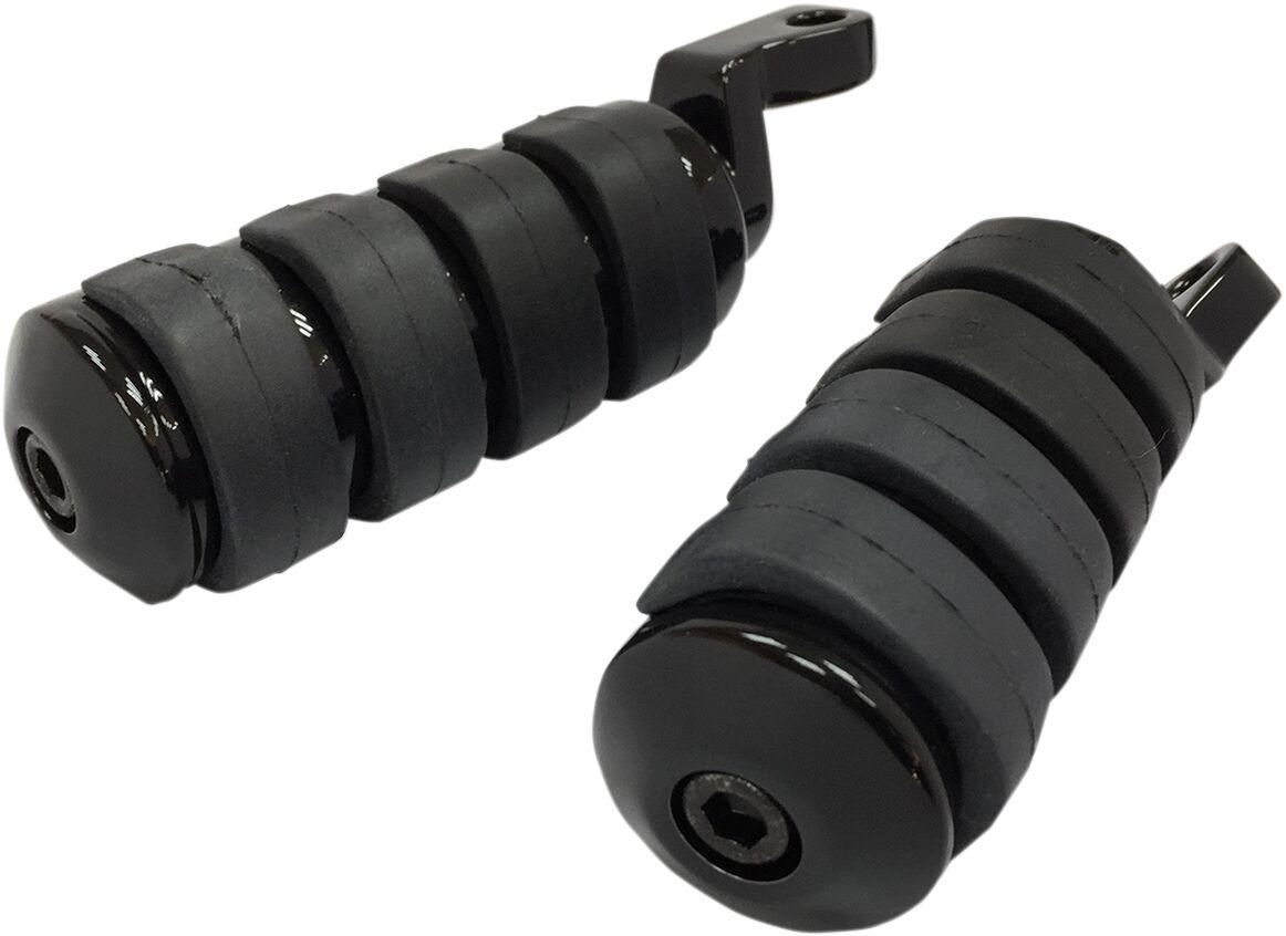 P17-0340ISGB - Drag Specialties Soft Ride Foot Pegs For Harley Davidson FXCW 1584 2008-2009 - Black