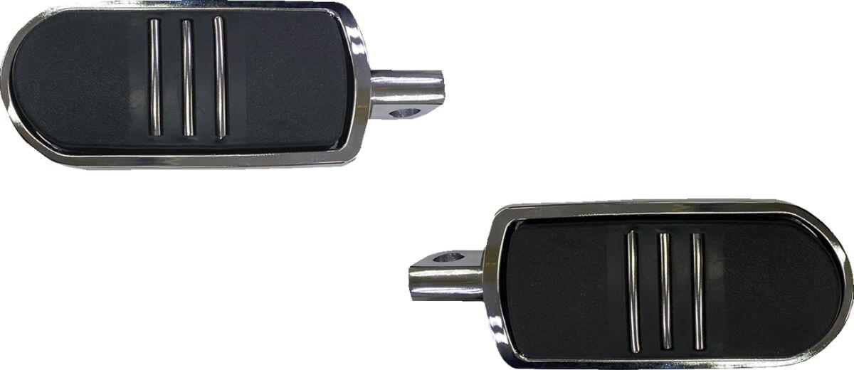 P17-0346C - Drag Specialties Sweeper Foot Pegs For Harley Davidson FLST 1340 1988-1990 - Chrome