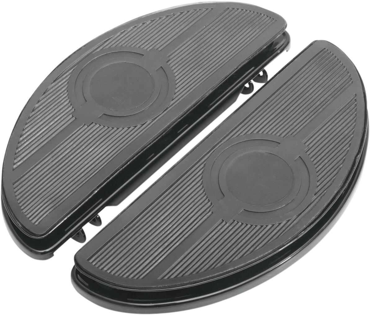 17-0418NB - Drag Specialties Vintage Half Moon Style Floorboards For Harley Davidson FLD 1690 2012-2013 - Black