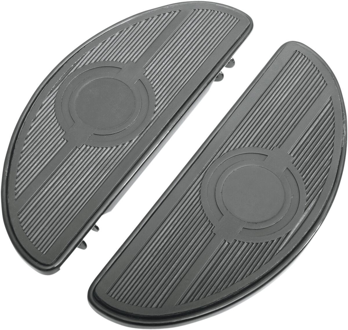 17-0418LB - Drag Specialties Vintage Half Moon Style Floorboards For Harley Davidson FLD 1690 2012-2013 - Black