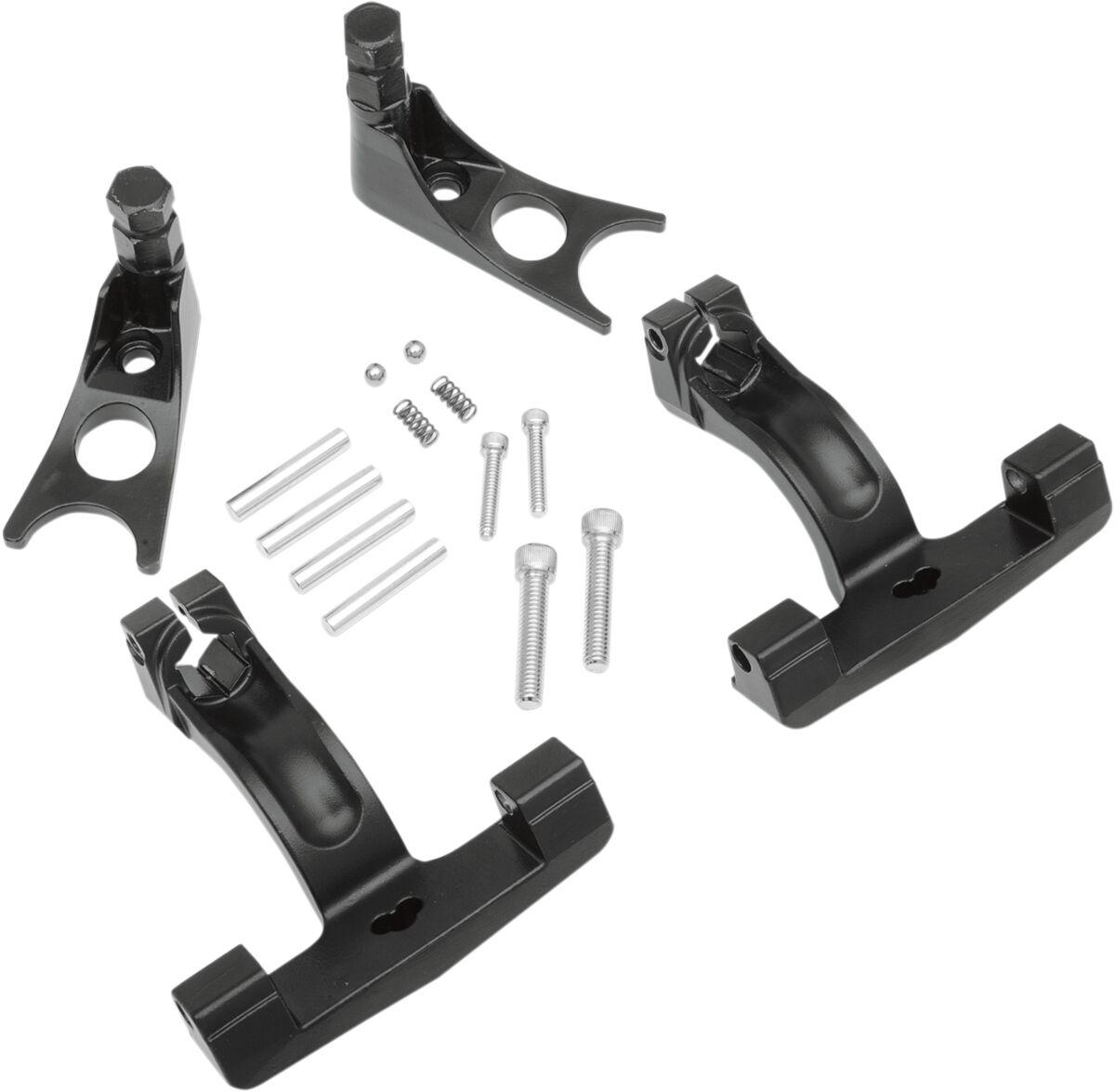 P17-0411B - Drag Specialties Passenger Floorboard Mount Kit For Harley Davidson FLSTC1450 2001-2003 - Black
