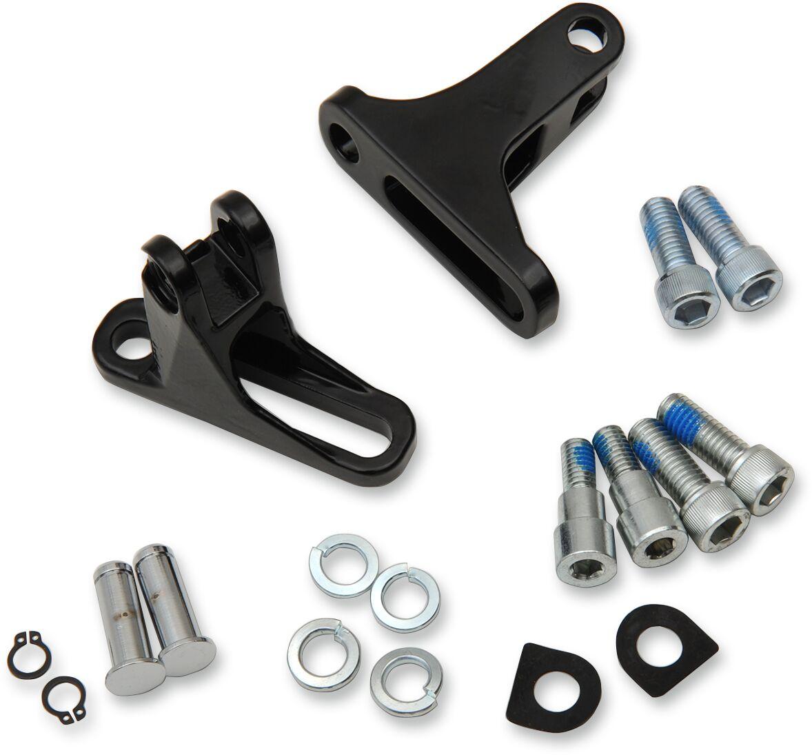 77825BS4 - Drag Specialties Short Passenger Footpegs Mount Kit For Harley Davidson FLHR 1340 1994-1998 - Black