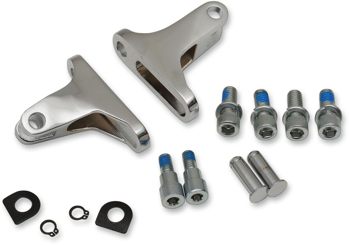 77825S4 - Drag Specialties Short Passenger Footpegs Mount Kit For Harley Davidson FLHR 1340 1994-1998 - Chrome