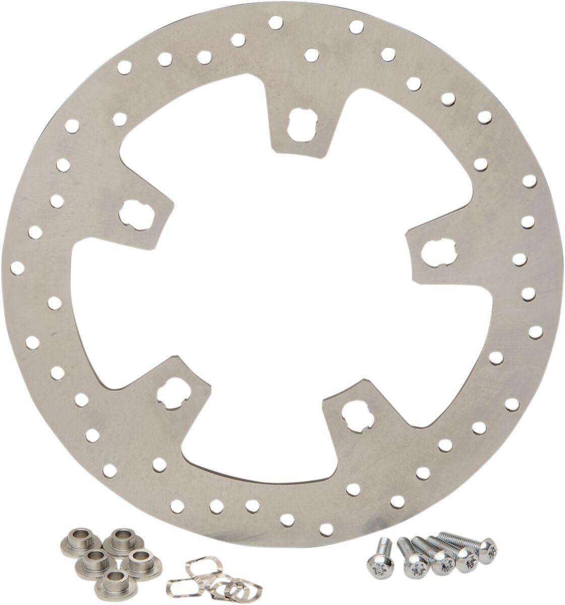 B06-0194AS - Drag Specialties Stainless Steel Drilled Brake Disc For Harley Davidson FLH 1868 2021 Front - Ground