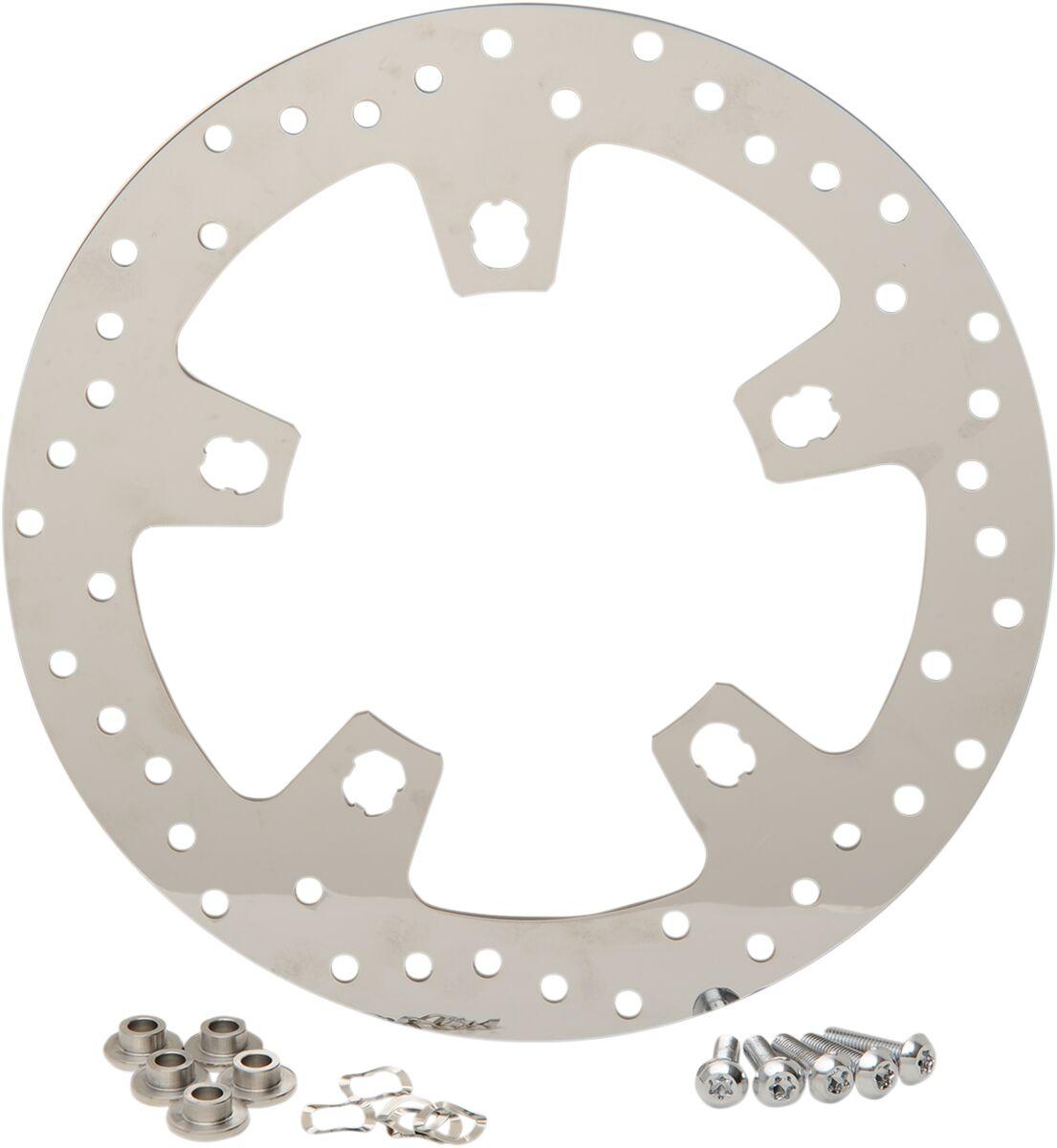 B06-0194ASP - Drag Specialties Polished Stainless Steel Drilled Brake Disc For Harley Davidson FLH 1868 2021 Front - Silver