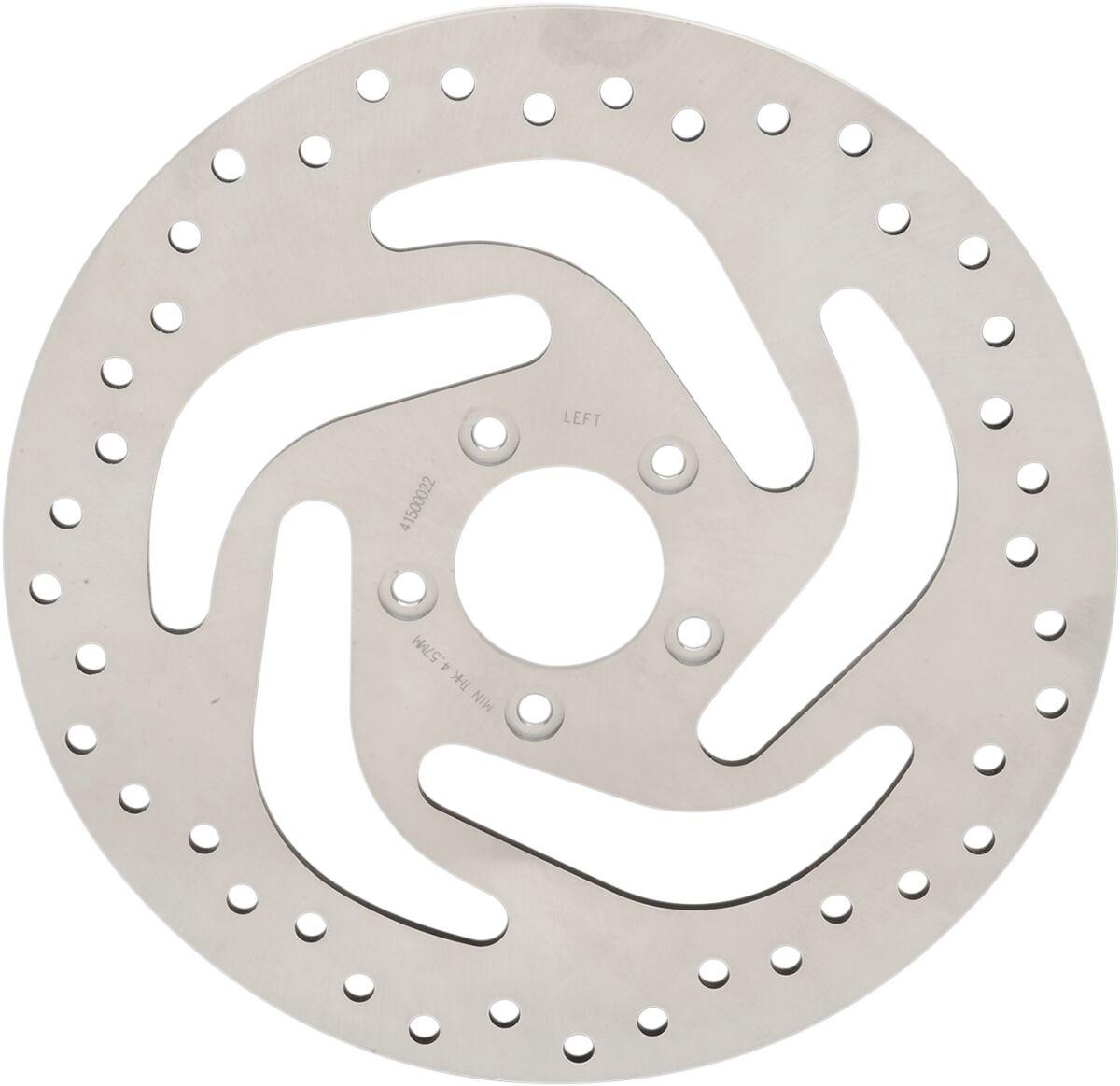 B06-0195AS - Drag Specialties Stainless Steel Drilled Brake Disc For Harley Davidson FLDE 1750 2018-2020 Front - Ground