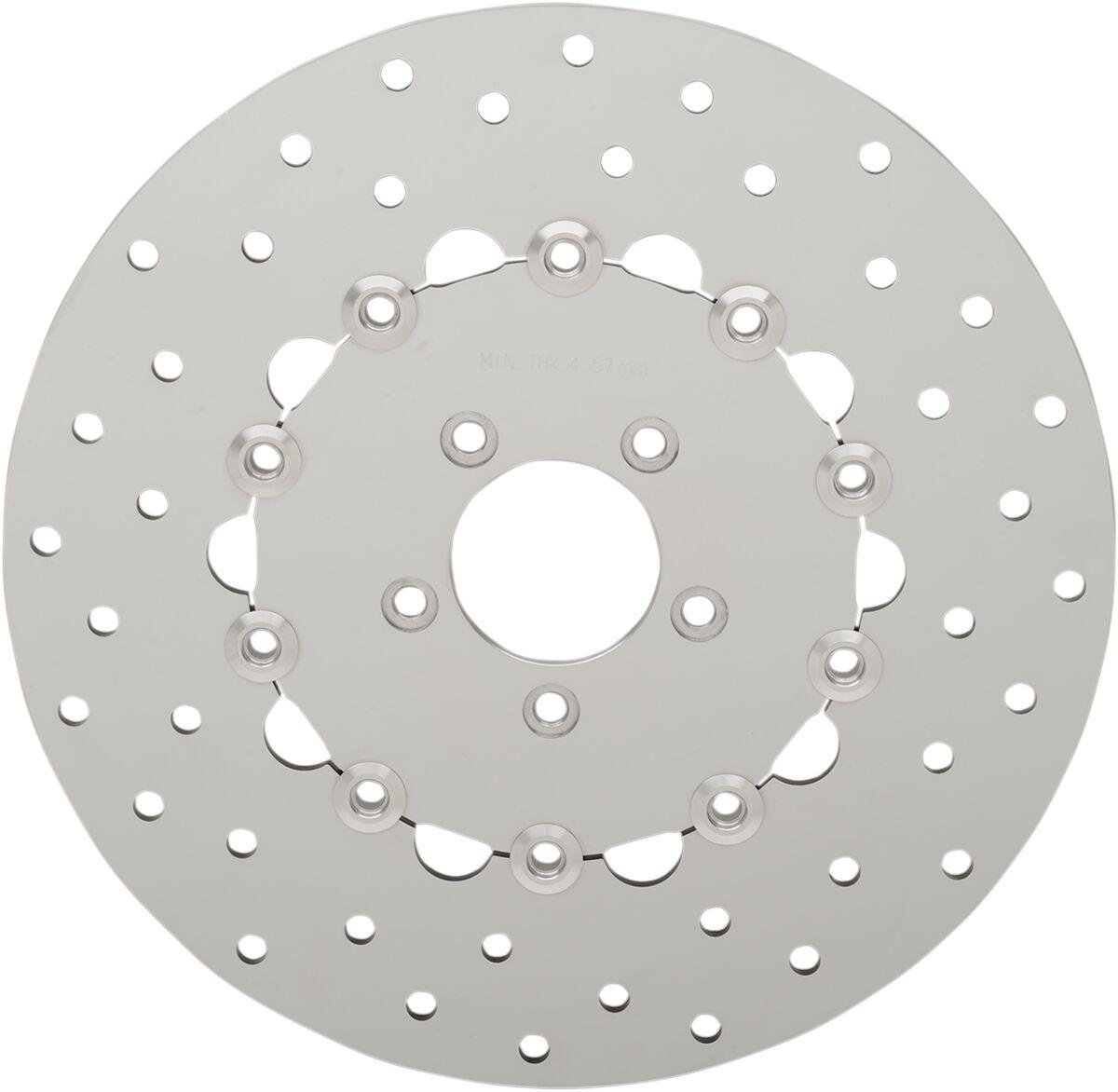 B06-0199ASP - Drag Specialties Stainless Steel Drilled Brake Disc For Harley Davidson FXDB 1584 2007-2010 Front - Polished