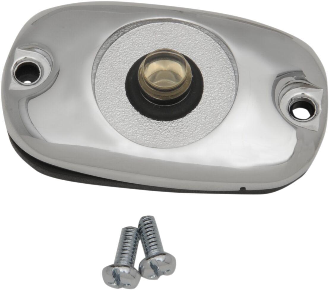 76290 - Drag Specialties Rear Brake Master Cylinder Cover Kit For Harley Davidson FLSTC 1450 2000-2003 - Chrome