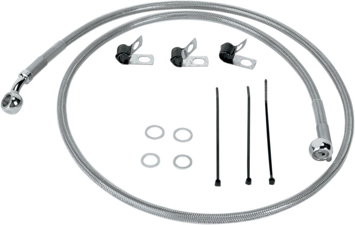 660214 - Drag Specialties Stainless Steel Brake Hose Kit For Harley Davidson FLST 1450 Front