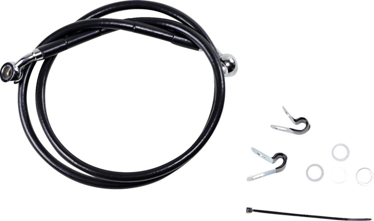 660310-BLK - Drag Specialties Stainless Steel Brake Hose Kit For Harley Davidson XL 1200 C 2004-2010 Front