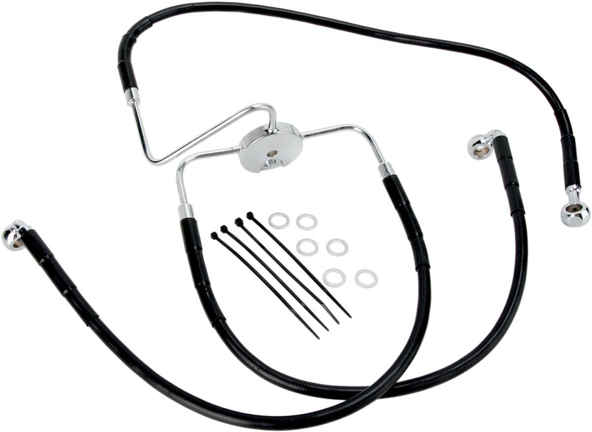 640116-BLK - Drag Specialties Stainless Steel Brake Hose Kit For Harley Davidson FXDL 1340 1996-1998 Front