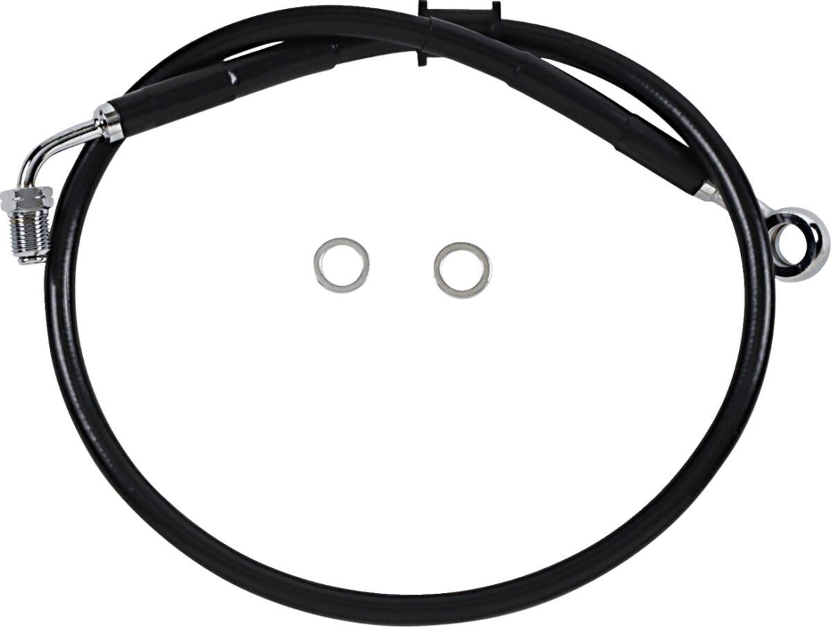 618620-BLK - Drag Specialties Stainless Steel Brake Hose Kit For Harley Davidson FLHC 1750 2018-2022 Front/Upper