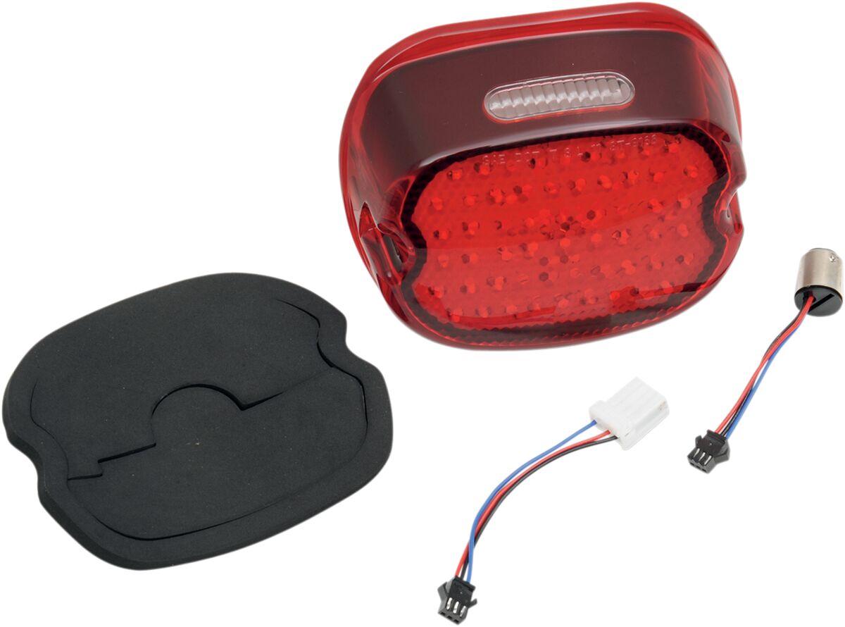 L24-0436CRLED - Drag Specialties LED Low-Profile Taillight For Harley Davidson FLHR 1450 1999-2003 Rear Red