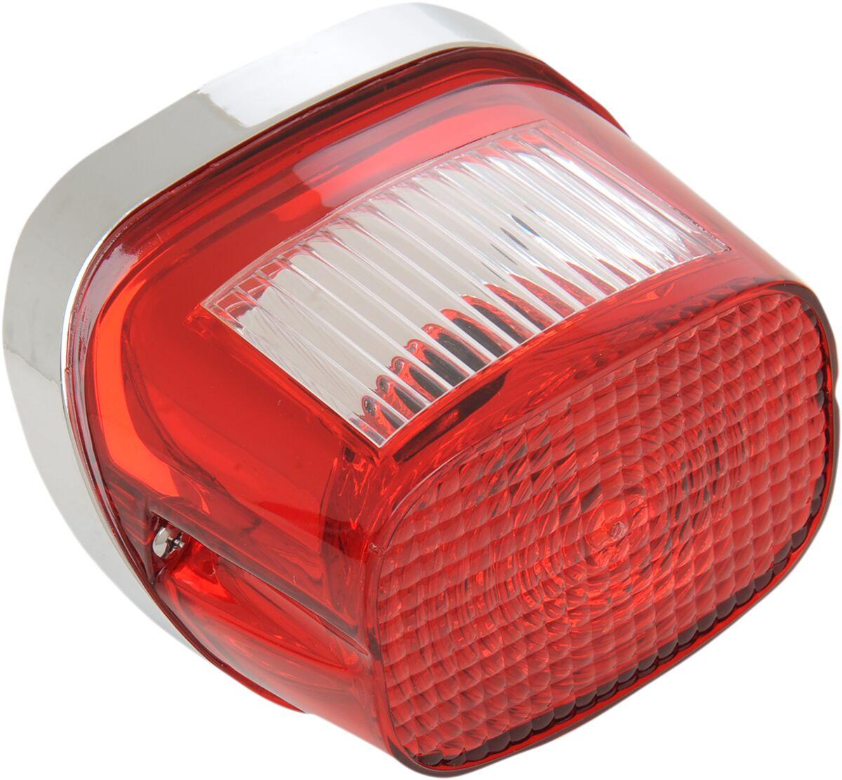 L24-0409DK - Drag Specialties Taillight Assembly For Harley Davidson FLD 1690 2012-2013 Rear Clear/Red