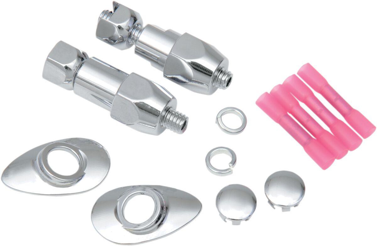L32-03A2 - Drag Specialties Turn Signal Relocation Kit For Harley Davidson FLSTF 1450 2003 Rear Chrome