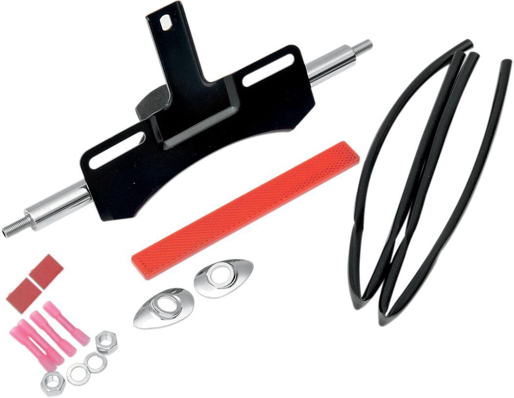 L32-03A1 - Drag Specialties Chrome Rear Turn Signal Relocation Kits For Harley Davidson XL 1200 C 2002-2019 Rear Black/Chrome