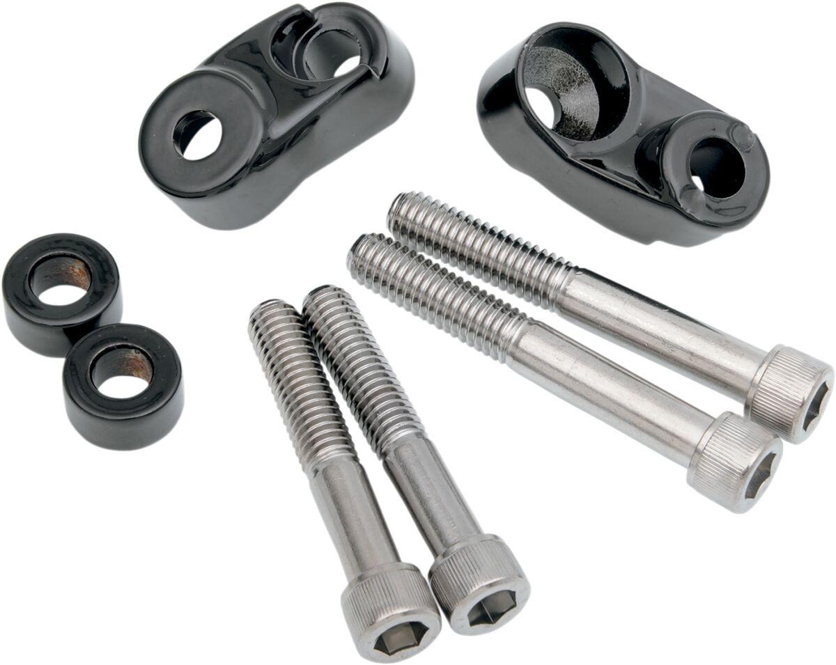 20-0367GBDS - Drag Specialties Short Turn Signal Mounts For Harley Davidson FXD 1340 1995-1998 Fork/Front - Black/Gloss