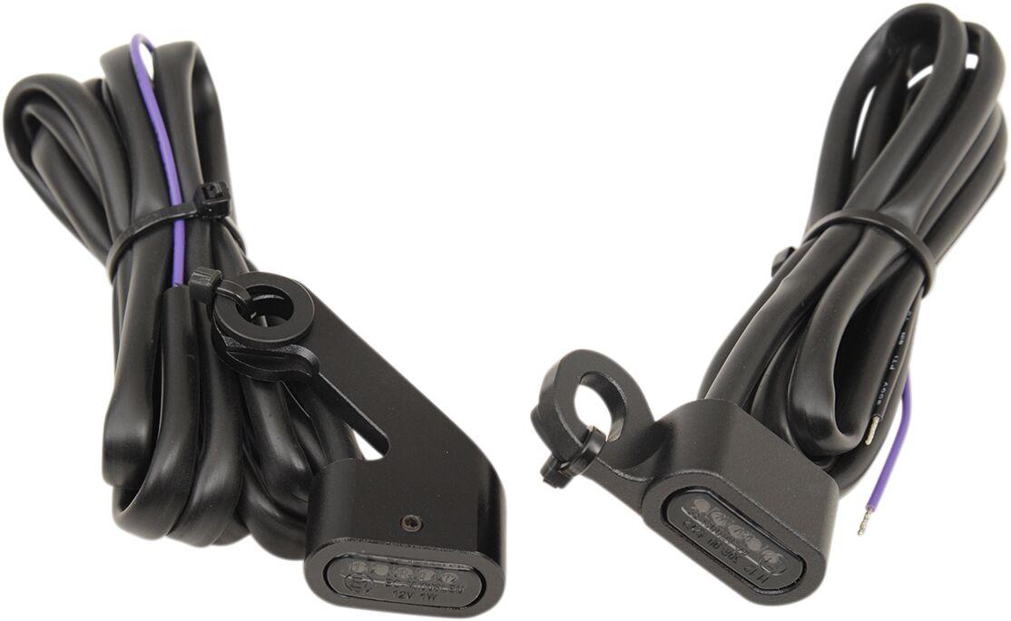 L22-0232MBMENU - Drag Specialties LED Handlebar Marker Lights For Harley Davidson FLDE 1750 2018-2020 Black Smoke