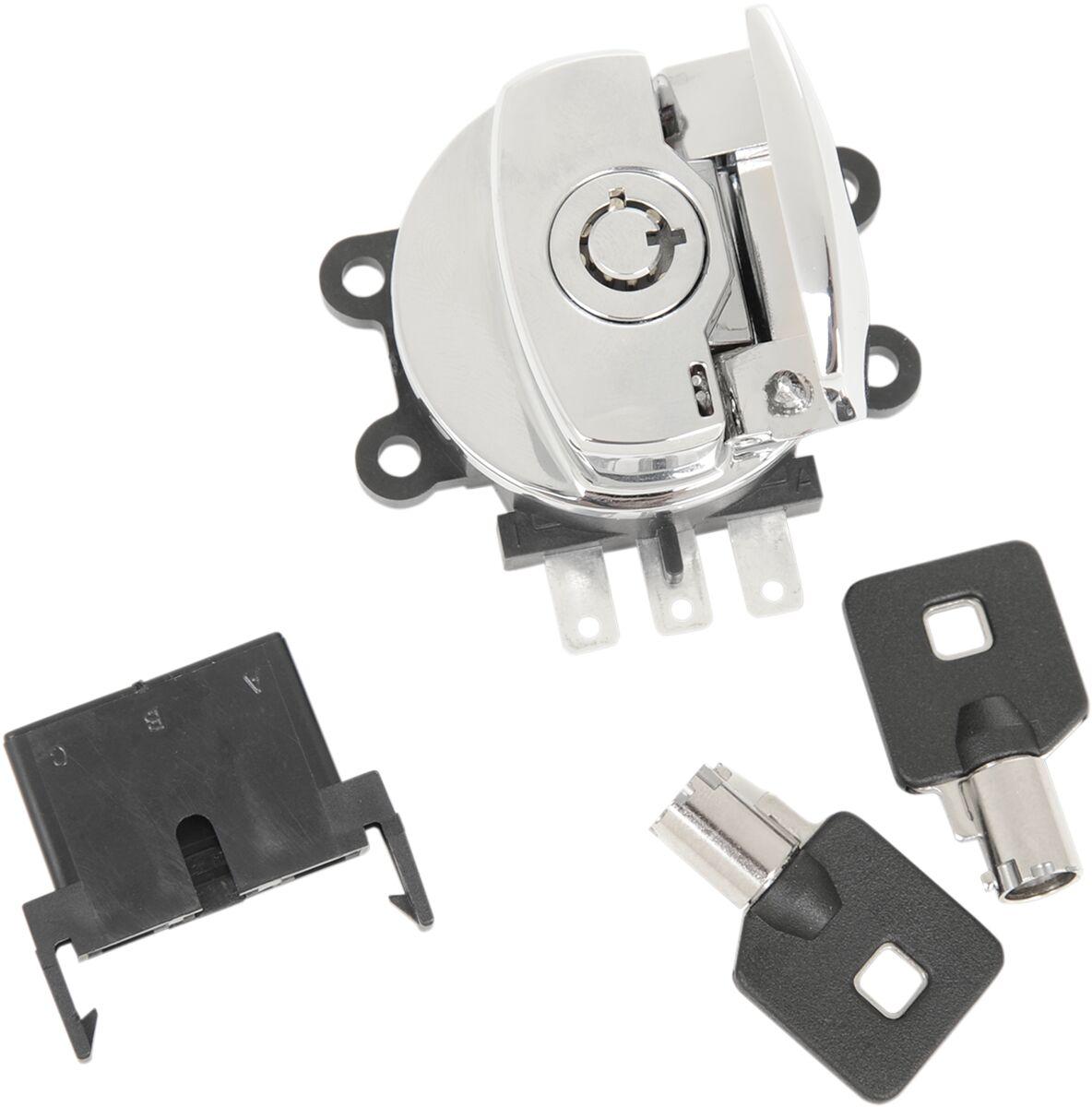 21-0209 - Drag Specialties Side Hinge Ignition Switch For Harley Davidson FLHR 1450 2003 - Chrome