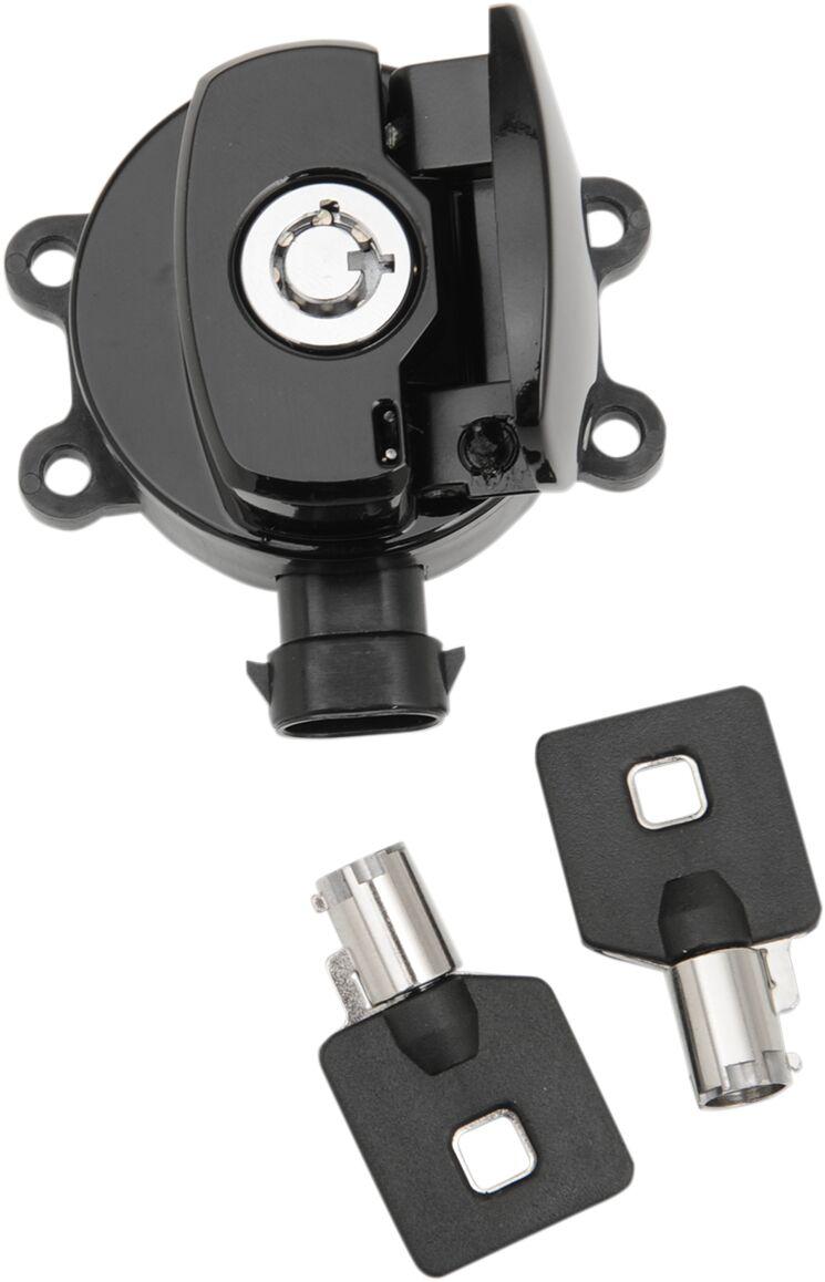 E21-0214GB - Drag Specialties Side Hinge Ignition Switch For Harley Davidson FLS 1690 2012-2015 - Black