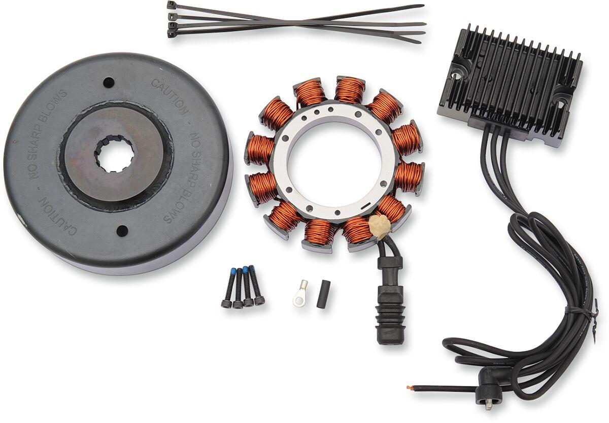 32A-1B - Drag Specialties Heavy-Duty 32A Charging Kit For Harley Davidson FL 1200 1970-1977 - Black