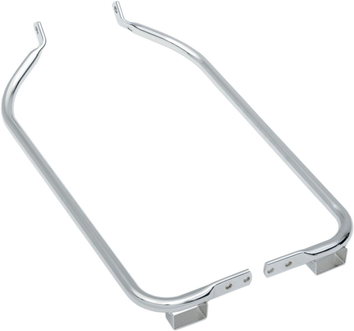 S77-0134 - Drag Specialties Saddlebag Supports For Harley Davidson FLHR 1450 - Chrome/Silver