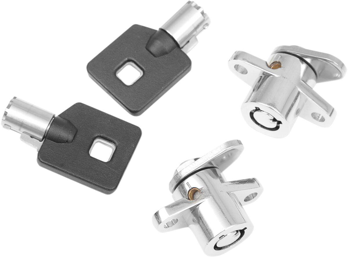 S77-0145-ADDS - Drag Specialties Replacement Saddlebag Lock Kit For Harley Davidson FLHR 1340 1994-1998 - Chrome