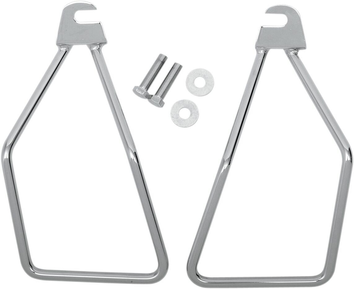 77-0029 - Drag Specialties Universal Saddlebag Hard Mount Kit For Harley Davidson FLST 1340 1987-1990 - Chrome