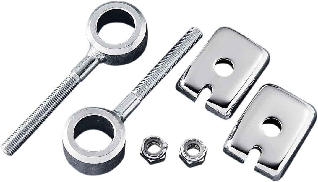 15-0903-BC2 - Drag Specialties Rear Axle Adjuster Assembly For Harley Davidson FL 1200 1973-1977 Rear - Chrome