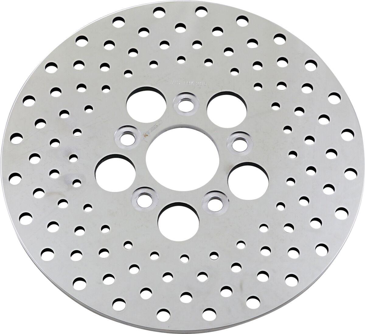 060173ASP-BC647 - Drag Specialties Vintage Drilled Brake Disc Shovelhead For Harley Davidson FL 1200 1971-1977 Front - Silver