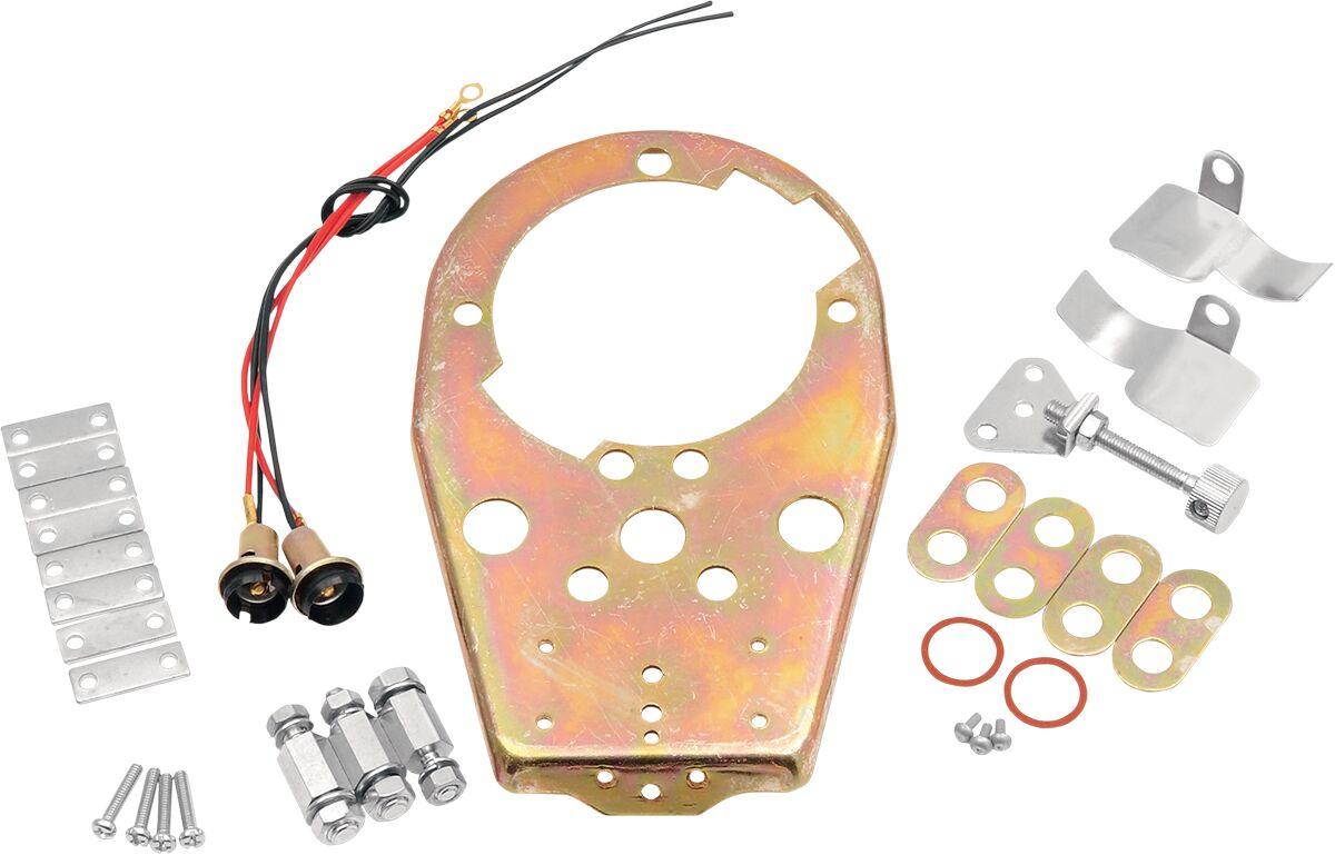 12-0034B - Drag Specialties Base Plate for Cat Eye Dash Cover For Harley Davidson FL 1200 1970-1977 - Zinc