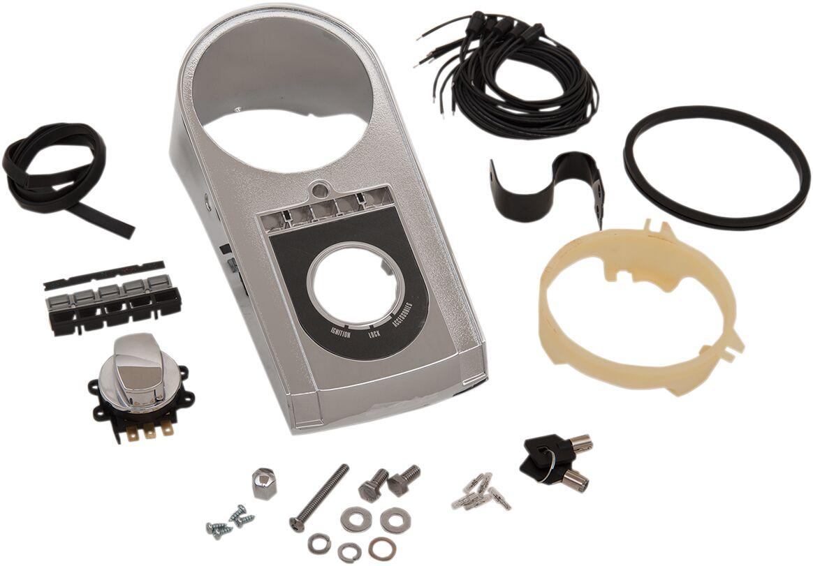 7125496CPT-BXLB - Drag Specialties Electronic Speedometer Dash Kit For Harley Davidson FLSTC1340 1996-1999 - Chrome