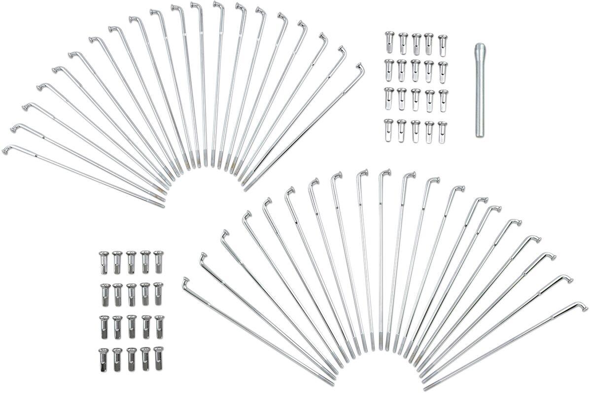 16-0501-BC629 - Drag Specialties Wide Glide Spoke Set For Harley Davidson FLSTN 1340 1994-1996 Fits Front Or Rear - Chrome