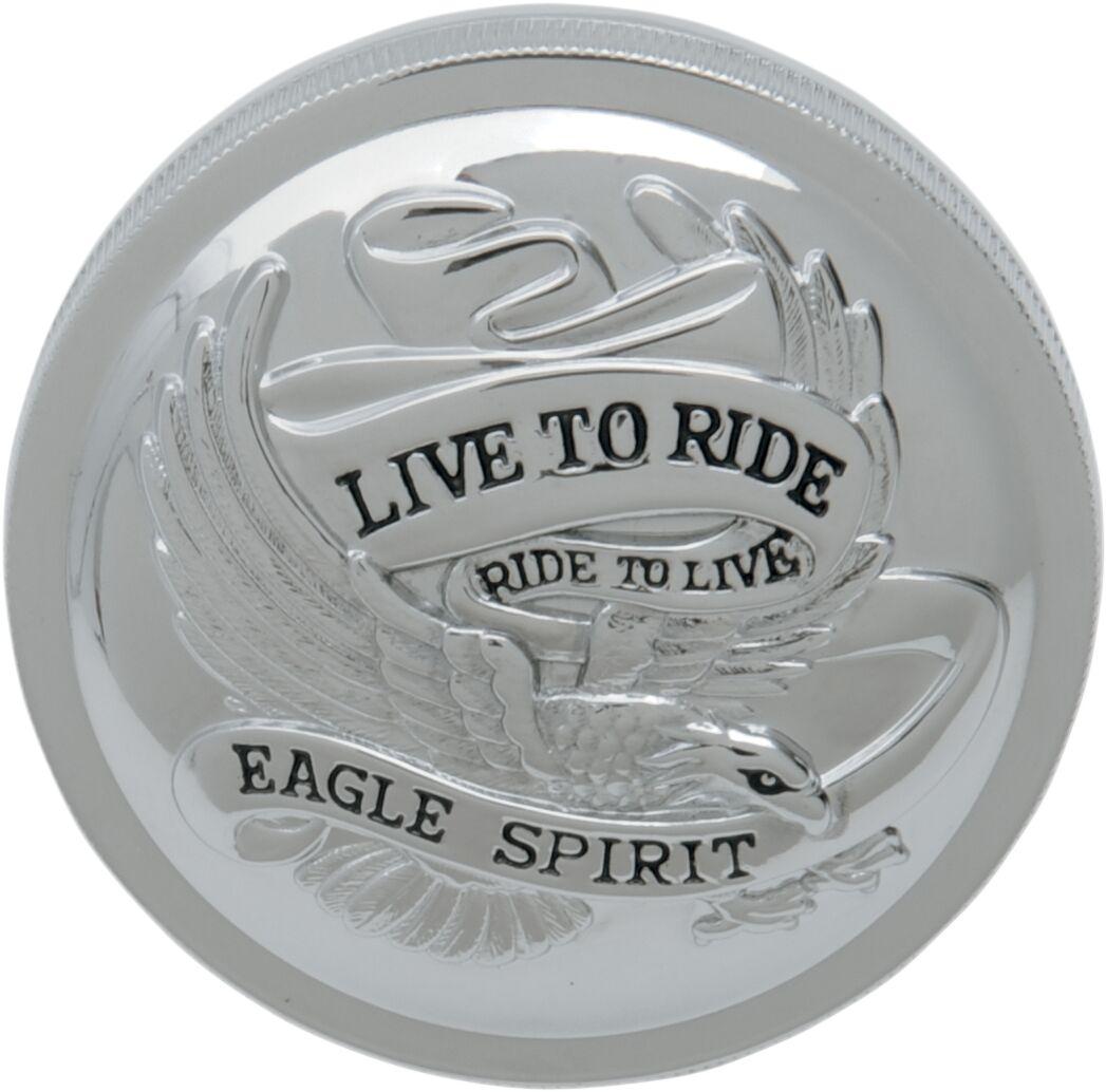 72644-SC2 - Drag Specialties Live to Ride Fuel Cap For Harley Davidson FLH 1340 1984 Right-Hand Thread - Chrome