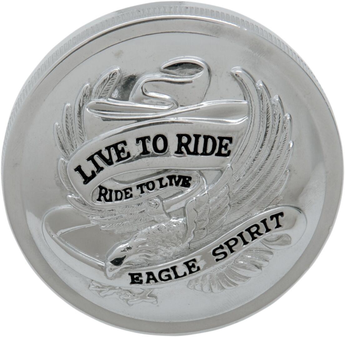 72643 - Drag Specialties "Live to Ride" Fuel Cap For Harley Davidson FLH 1340 1984 - Chrome
