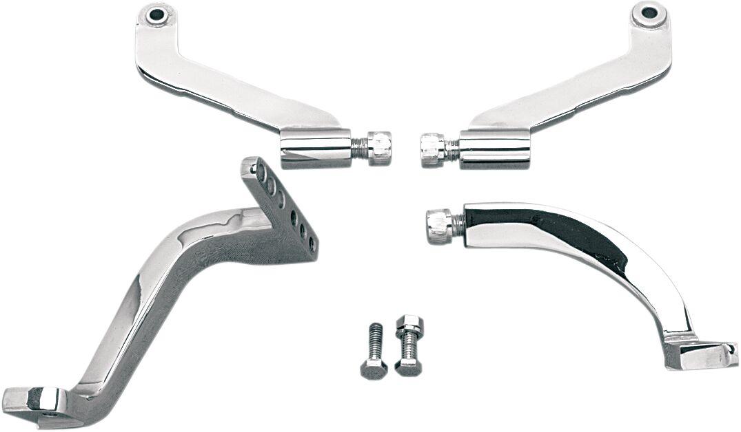 057091-BC5 - Drag Specialties Driver Floorboard Mounting Brackets For Harley Davidson FLHR 1340 1994-1998 - Chrome