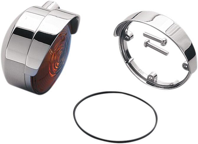 73021 - Drag Specialties Die-Cast Turn Signal Visors For Harley Davidson FLDE 1750 2018 Chrome