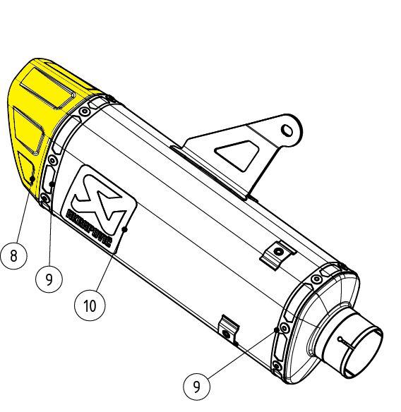 V-EC398 - V-EC398 - Akrapovic End Cap - Yamaha YZF-R7 ABS 2022-2023