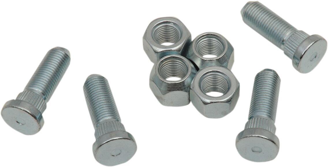 85-1023 - Moose Racing Wheel Stud/Nut Kit For Yamaha YFM 700 KPS 4X4 2018 Fits Front Or Rear - Silver