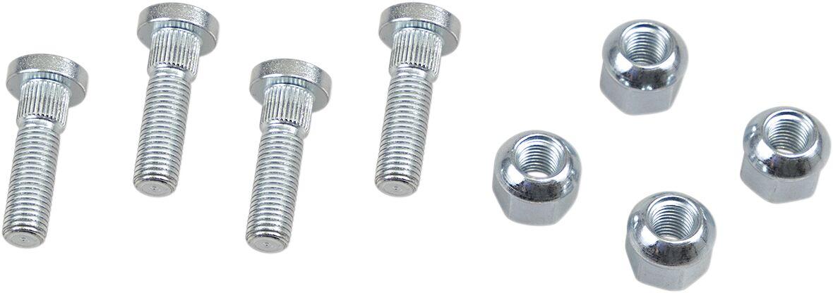 85-1047 - Moose Racing Wheel Stud/Nut Kit For Honda TRX200 D 1991-1997 (US Models) Fits Front Or Rear - Silver