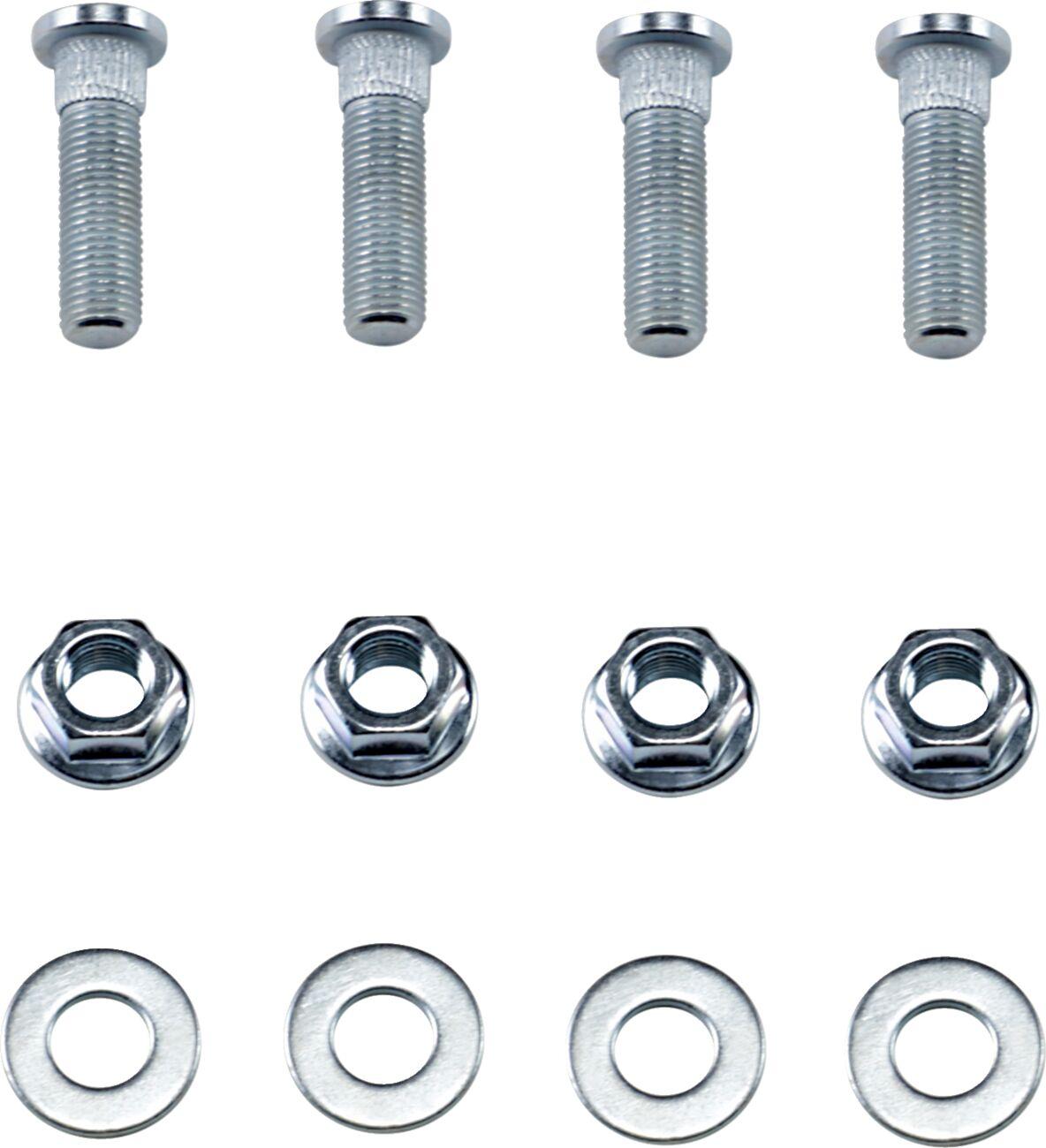 85-1091 - Moose Racing Wheel Stud/Nut Kit For Polaris Hawkeye 300 2X4 2006-2011 (US Models) Fits Front Or Rear - Silver