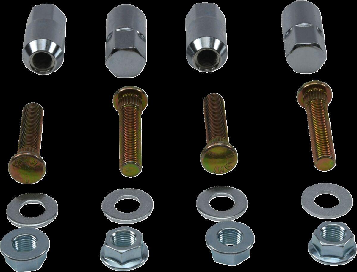 85-1130 - Moose Racing Wheel Stud/Nut Kit For Polaris Ranger 800 Crew 4X4 2010-2012 Front - Silver